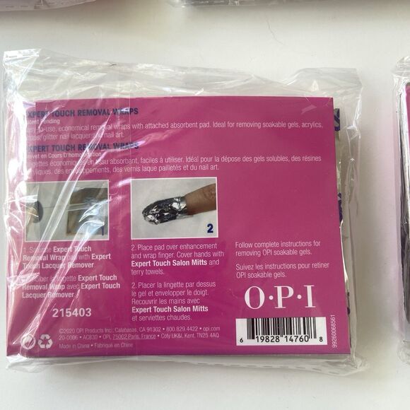 OPI Expert Touch Removal Wraps - 5 Pack x 20 Count (Total 100 Wraps) NEW - Picture 4 of 4